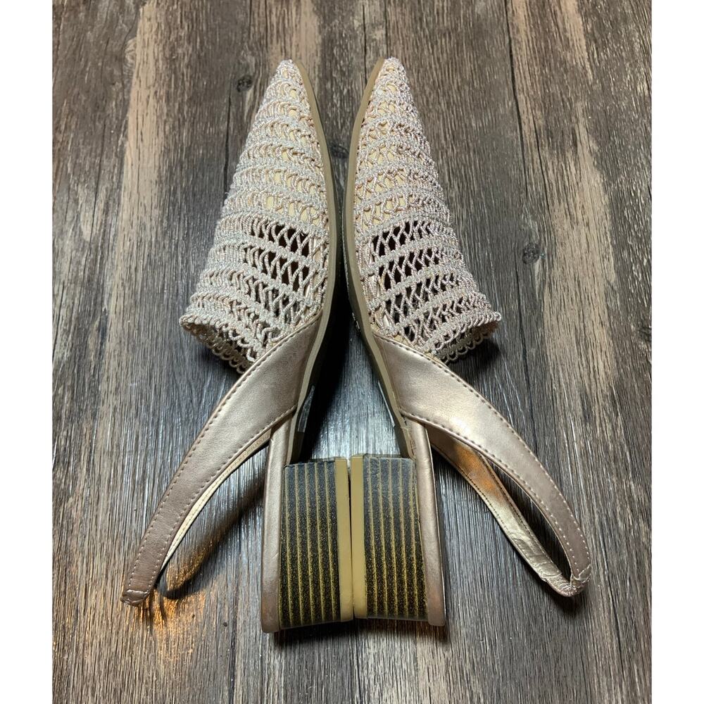 Women's Karen Scott Carolton Woven Slingback Block Heel Sandals Beige Size 8 1/2 - Picture 3 of 11